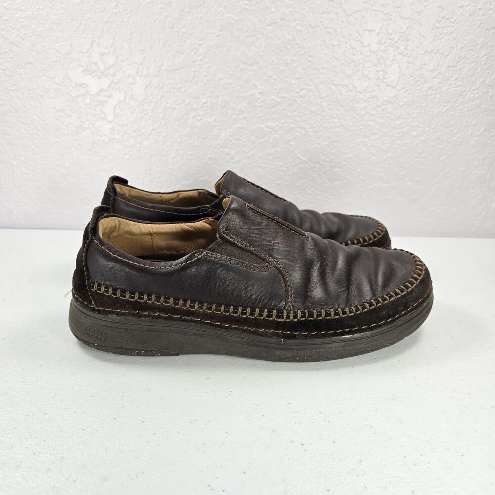 Clarks Nature 5 Walk Slip On Shoes Mens 9 Brown Leather Flats Comfort